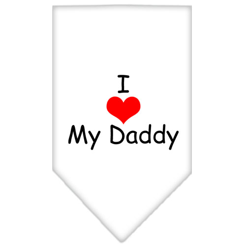 I Heart My Daddy Screen Print Bandana White Large